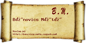 Bánovics Máté névjegykártya