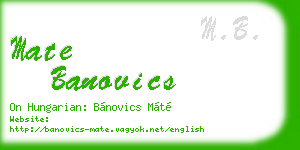 mate banovics business card