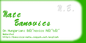 mate banovics business card